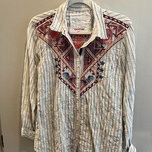Johnny Was Long Sleeve Button Down Top